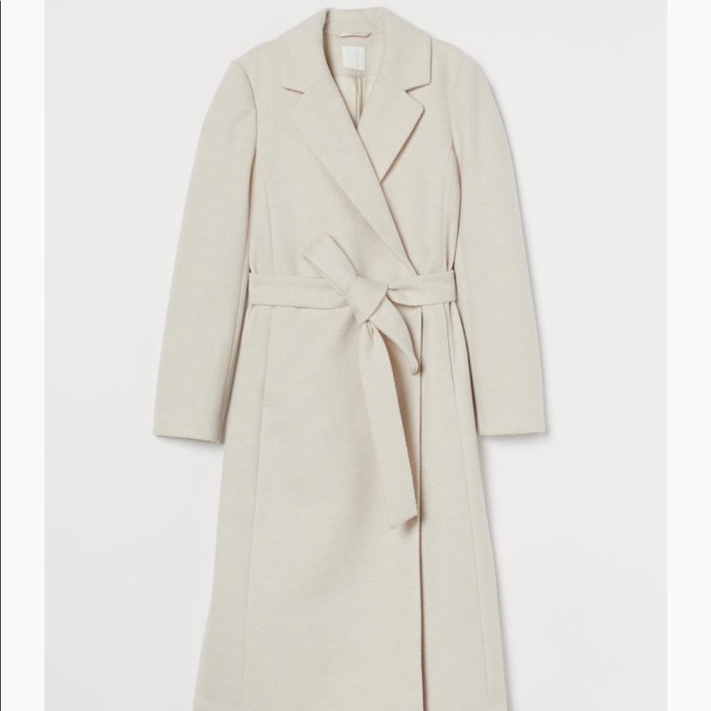 Off white wool blend coat